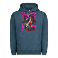 Pigment Midnight Navy breast cancer american football ribbon love cure fight bbs Urban Hoodie - BundleAndBundleShop