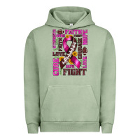 Pigment Oil Green breast cancer american football ribbon love cure fight bbs Urban Hoodie - BundleAndBundleShop
