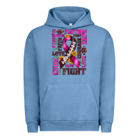 Pigment Pebble Blue breast cancer american football ribbon love cure fight bbs Urban Hoodie - BundleAndBundleShop