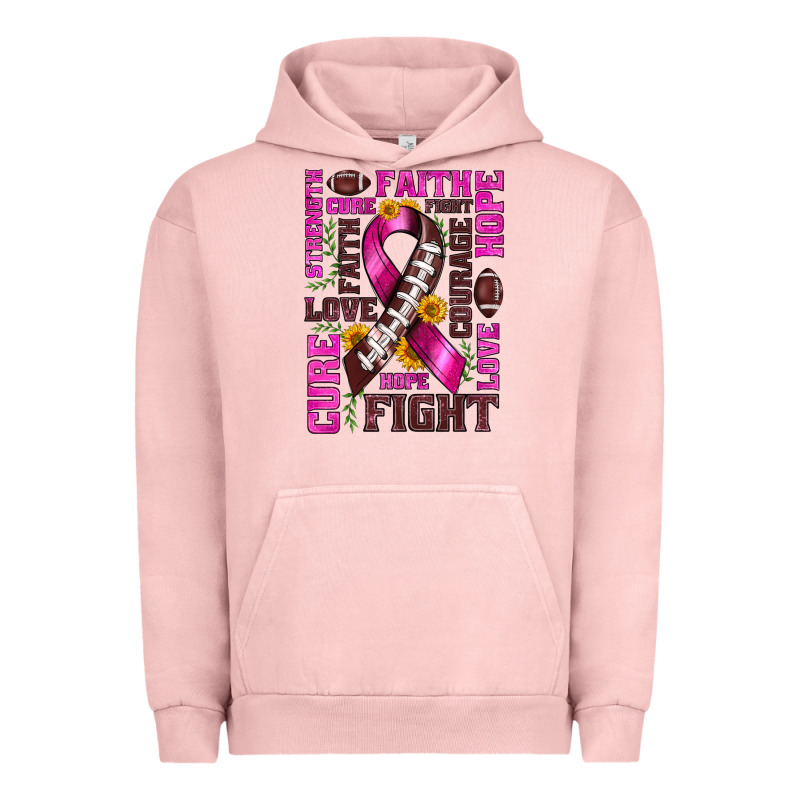 Breast Cancer American Football Ribbon Love Cure Fight Bbs Urban Hoodie by BundleAndBundleShop | Teevron