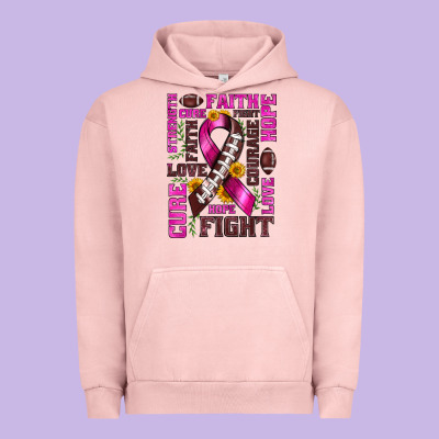 Breast Cancer American Football Ribbon Love Cure Fight Bbs Urban Hoodie Designed By Bundleandbundleshop