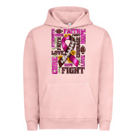 Pigment Salmon breast cancer american football ribbon love cure fight bbs Urban Hoodie - BundleAndBundleShop