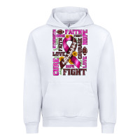 White breast cancer american football ribbon love cure fight bbs Urban Hoodie - BundleAndBundleShop