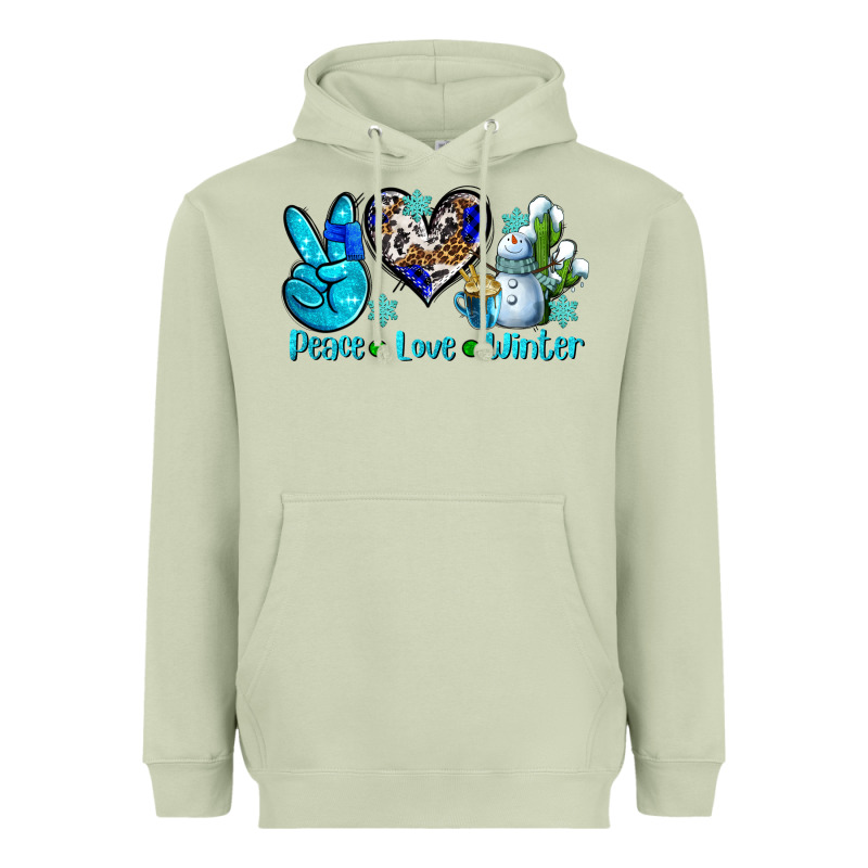 Peace Love Winter Ado Heavyweight Hoodie by AdoDesignShop | Teevron