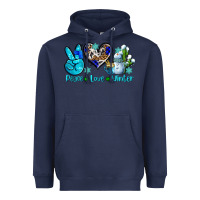 Navy peace love winter ado Heavyweight Hoodie - AdoDesignShop