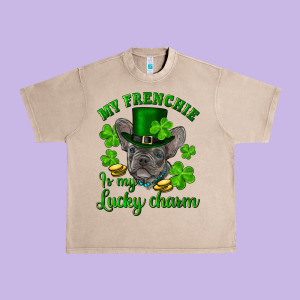 St.patrick's Day My French Bulldog Is My Lucky Charm Urban Heavy Tee Designed By Ranaportraitstore