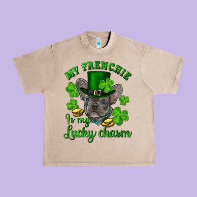 St.patrick's Day My French Bulldog Is My Lucky Charm Urban Heavy Tee Designed By Ranaportraitstore