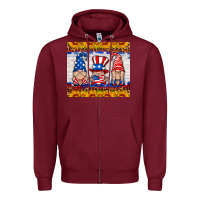Burgundy usa gnome Zipper Hoodie - HRA Design Shop