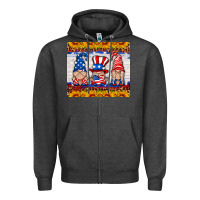 Charcoal Heather usa gnome Zipper Hoodie - HRA Design Shop