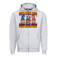 Heather Grey usa gnome Zipper Hoodie - HRA Design Shop