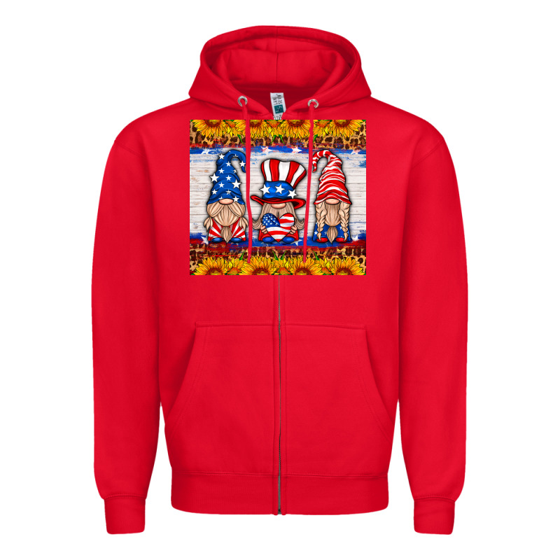 Usa Gnome Zipper Hoodie by HRA Design Shop | Teevron