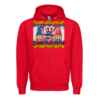 Red usa gnome Zipper Hoodie - HRA Design Shop