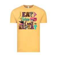 Vintage Mustard eat sleep craft repeat Vintage Tee - RanaPortraitStore