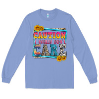 Colony Blue caution i really don't care Long Sleeve Tee - Zillion Design Studio