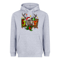 Heather Grey joy with reindeer ado Heavyweight Hoodie - AdoDesignShop