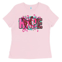 Bubblegum Pink hope with butterfly's Ladies Tee - AdoDesignShop