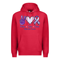 Cardinal Peace love cure Testicular Cancer Premium Hoodie - NancyCooperArtShop