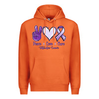 Carrot Peace love cure Testicular Cancer Premium Hoodie - NancyCooperArtShop