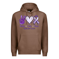 Chestnut Peace love cure Testicular Cancer Premium Hoodie - NancyCooperArtShop