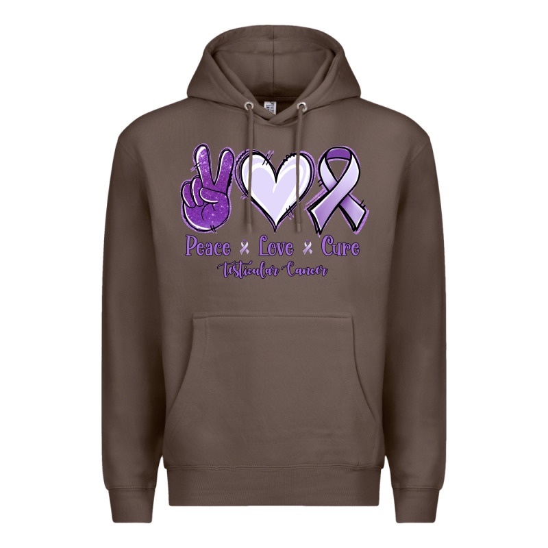 Peace Love Cure Testicular Cancer Premium Hoodie by NancyCooperArtShop | Teevron