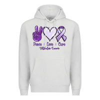 Dove Grey Peace love cure Testicular Cancer Premium Hoodie - NancyCooperArtShop