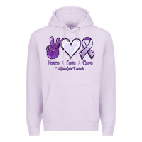 Lilac Peace love cure Testicular Cancer Premium Hoodie - NancyCooperArtShop