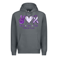 Rock Peace love cure Testicular Cancer Premium Hoodie - NancyCooperArtShop