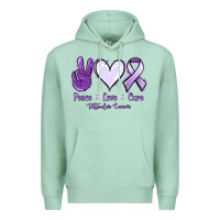 Seafoam Peace love cure Testicular Cancer Premium Hoodie - NancyCooperArtShop