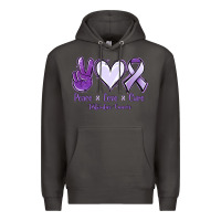 Smoke Peace love cure Testicular Cancer Premium Hoodie - NancyCooperArtShop