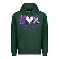 Sports Green Peace love cure Testicular Cancer Premium Hoodie - NancyCooperArtShop