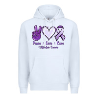 White Peace love cure Testicular Cancer Premium Hoodie - NancyCooperArtShop