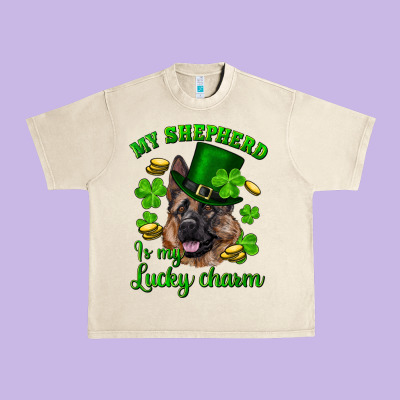 St.patrick's Day My Shepherd Is My Lucky Charm Urban Heavy Tee Designed By Ranaportraitstore