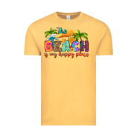Vintage Mustard the beach is my happy place Vintage Tee - RanaPortraitStore