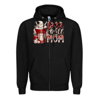 Black baseball mom coffee Zipper Hoodie - RacoonDesign