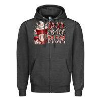 Charcoal Heather baseball mom coffee Zipper Hoodie - RacoonDesign