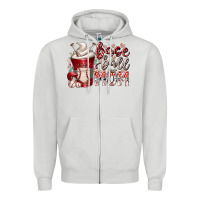 Dove Grey baseball mom coffee Zipper Hoodie - RacoonDesign