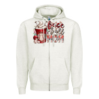 Oatmeal Heather baseball mom coffee Zipper Hoodie - RacoonDesign