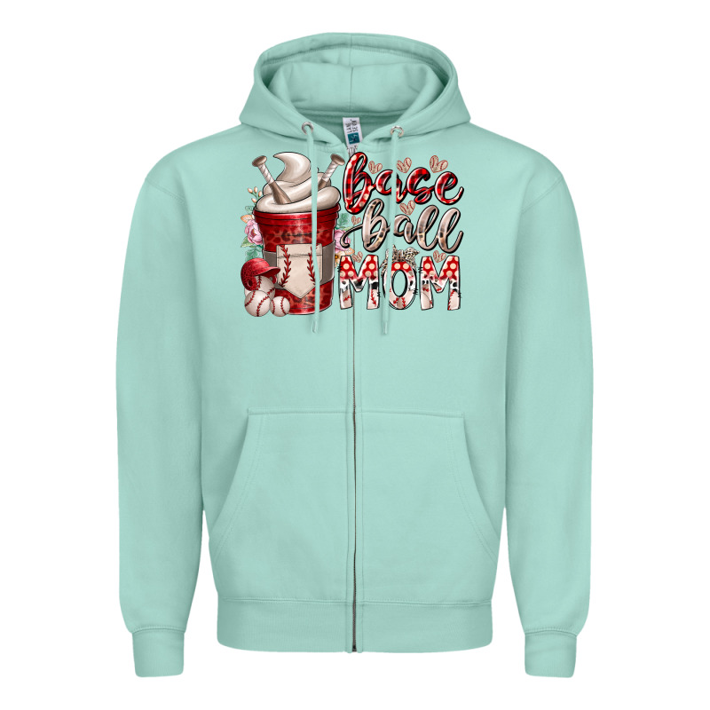 Baseball Mom Coffee Zipper Hoodie by RacoonDesign | Teevron