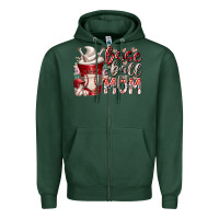 Sports Green baseball mom coffee Zipper Hoodie - RacoonDesign
