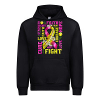 Black breast cancer softball ribbon love cure fight bbs Urban Hoodie - BundleAndBundleShop