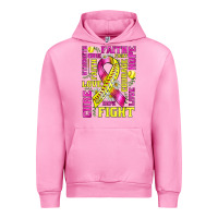Fuchsia Pink breast cancer softball ribbon love cure fight bbs Urban Hoodie - BundleAndBundleShop