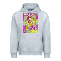 Heather Grey breast cancer softball ribbon love cure fight bbs Urban Hoodie - BundleAndBundleShop