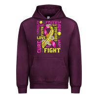Mauve Wine breast cancer softball ribbon love cure fight bbs Urban Hoodie - BundleAndBundleShop