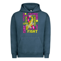 Pigment Midnight Navy breast cancer softball ribbon love cure fight bbs Urban Hoodie - BundleAndBundleShop