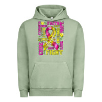 Pigment Oil Green breast cancer softball ribbon love cure fight bbs Urban Hoodie - BundleAndBundleShop