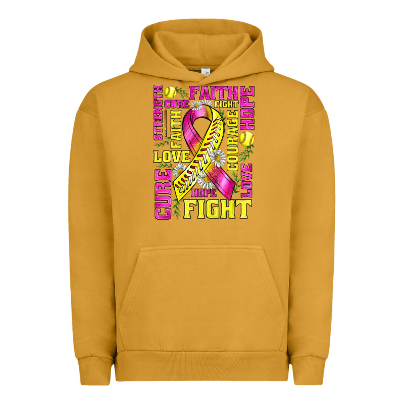 Breast Cancer Softball Ribbon Love Cure Fight Bbs Urban Hoodie by BundleAndBundleShop | Teevron