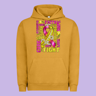 Breast Cancer Softball Ribbon Love Cure Fight Bbs Urban Hoodie Designed By Bundleandbundleshop