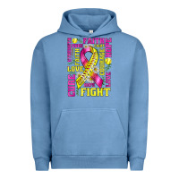 Pigment Pebble Blue breast cancer softball ribbon love cure fight bbs Urban Hoodie - BundleAndBundleShop