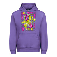 Tulip breast cancer softball ribbon love cure fight bbs Urban Hoodie - BundleAndBundleShop