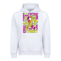 White breast cancer softball ribbon love cure fight bbs Urban Hoodie - BundleAndBundleShop